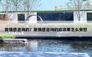 做情感咨询的？做情感咨询的应该要怎么安慰