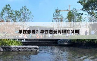 单性恋爱？单性恋爱障碍症又叫