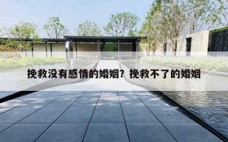 挽救没有感情的婚姻?挽救不了的婚姻 挽救没有感情的婚姻?挽救不了的婚姻