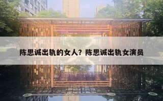 陈思诚出轨的女人？陈思诚出轨女演员