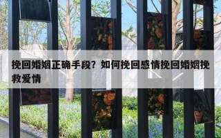 挽回婚姻正确手段?如何挽回感情挽回婚姻挽救爱情 挽回婚姻正确手段?如何挽回感情挽回婚姻挽救爱情