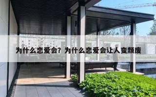 为什么恋爱会？为什么恋爱会让人变颓废