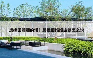 想挽回婚姻的话?想挽回婚姻应该怎么说 想挽回婚姻的话?想挽回婚姻应该怎么说