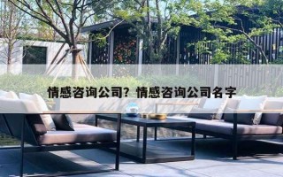 情感咨询公司？情感咨询公司名字
