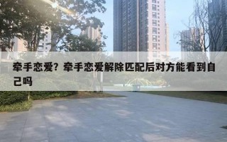 牵手恋爱？牵手恋爱解除匹配后对方能看到自己吗