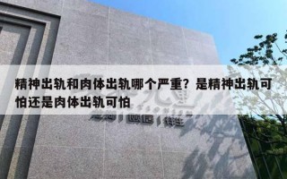 精神出轨和肉体出轨哪个严重？是精神出轨可怕还是肉体出轨可怕