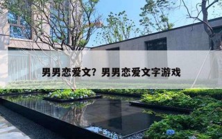 男男恋爱文？男男恋爱文字游戏