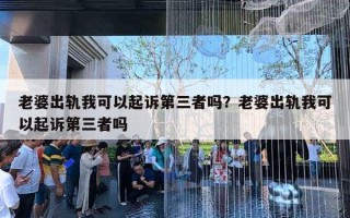 老婆出轨我可以起诉第三者吗？老婆出轨我可以起诉第三者吗