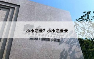 小小恋爱？小小恋爱录