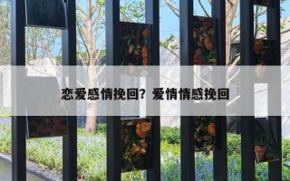 恋爱感情挽回？爱情情感挽回