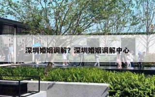 深圳婚姻调解？深圳婚姻调解中心