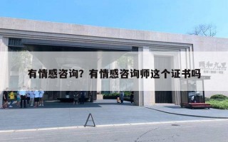有情感咨询？有情感咨询师这个证书吗