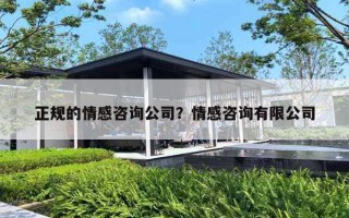 正规的情感咨询公司？情感咨询有限公司
