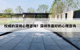 权威的深圳心理咨询?深圳市最好的心理咨询 权威的深圳心理咨询?深圳市最好的心理咨询