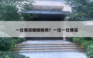 一往情深婚姻挽救？一往一往情深