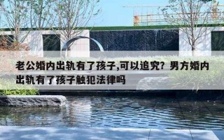 老公婚内出轨有了孩子,可以追究？男方婚内出轨有了孩子触犯法律吗