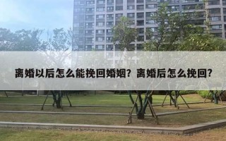 离婚以后怎么能挽回婚姻?离婚后怎么挽回? 离婚以后怎么能挽回婚姻?离婚后怎么挽回?