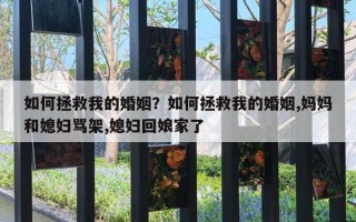 如何拯救我的婚姻？如何拯救我的婚姻,妈妈和媳妇骂架,媳妇回娘家了