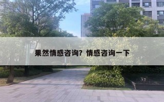 果然情感咨询？情感咨询一下