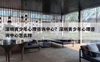 深圳青少年心理咨询中心？深圳青少年心理咨询中心怎么样
