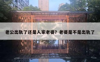 老公出轨了还是人家老婆？老婆是不是出轨了