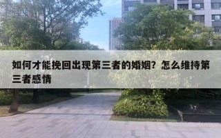 如何才能挽回出现第三者的婚姻？怎么维持第三者感情
