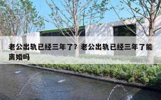 老公出轨已经三年了?老公出轨已经三年了能离婚吗 老公出轨已经三年了?老公出轨已经三年了能离婚吗