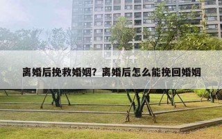 离婚后挽救婚姻?离婚后怎么能挽回婚姻 离婚后挽救婚姻?离婚后怎么能挽回婚姻