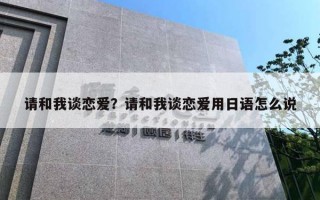 请和我谈恋爱？请和我谈恋爱用日语怎么说