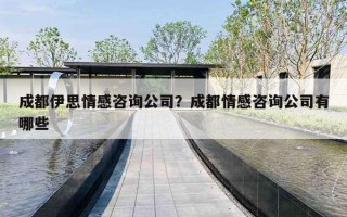 成都伊思情感咨询公司？成都情感咨询公司有哪些