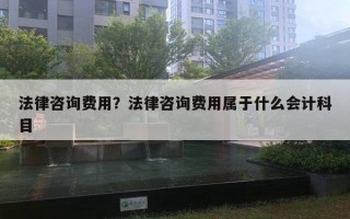 法律咨询费用？法律咨询费用属于什么会计科目