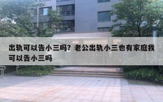 出轨可以告小三吗？老公出轨小三也有家庭我可以告小三吗