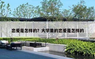 恋爱是怎样的？大学里的恋爱是怎样的
