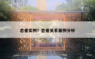 恋爱实例?恋爱关系案例分析 恋爱实例?恋爱关系案例分析