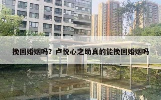 挽回婚姻吗？卢悦心之助真的能挽回婚姻吗