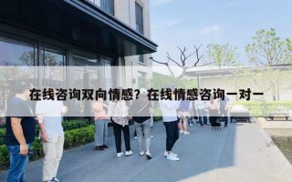 在线咨询双向情感？在线情感咨询一对一