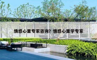 情感心里专家咨询？情感心里学专家