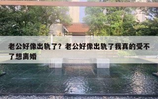 老公好像出轨了？老公好像出轨了我真的受不了想离婚