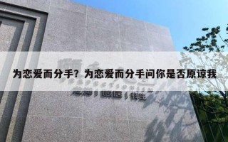 为恋爱而分手？为恋爱而分手问你是否原谅我