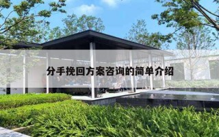 分手挽回方案咨询的简单介绍