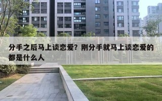 分手之后马上谈恋爱？刚分手就马上谈恋爱的都是什么人