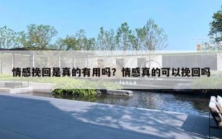 情感挽回是真的有用吗?情感真的可以挽回吗 情感挽回是真的有用吗?情感真的可以挽回吗