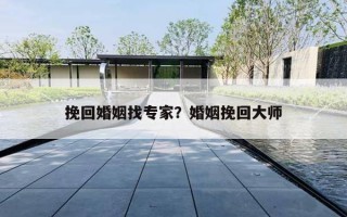 挽回婚姻找专家？婚姻挽回大师