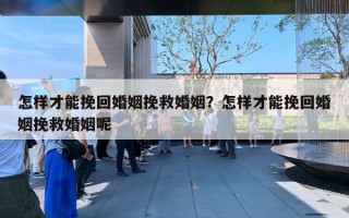 怎样才能挽回婚姻挽救婚姻？怎样才能挽回婚姻挽救婚姻呢
