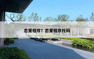 恋爱程序？恋爱程序代码