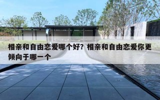 相亲和自由恋爱哪个好？相亲和自由恋爱你更倾向于哪一个