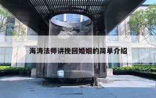 海涛法师讲挽回婚姻的简单介绍