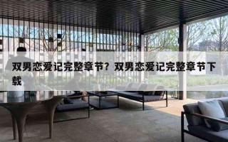 双男恋爱记完整章节？双男恋爱记完整章节下载