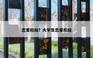 恋爱阶段?大学生恋爱阶段 恋爱阶段?大学生恋爱阶段